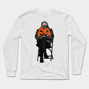 Bernie Sanders with Halloween Horror Pumpkin Long Sleeve T-Shirt